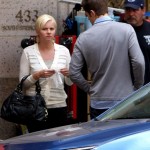 Paul Wesley and Elisha Cuthbert on 24 Season 8 set
