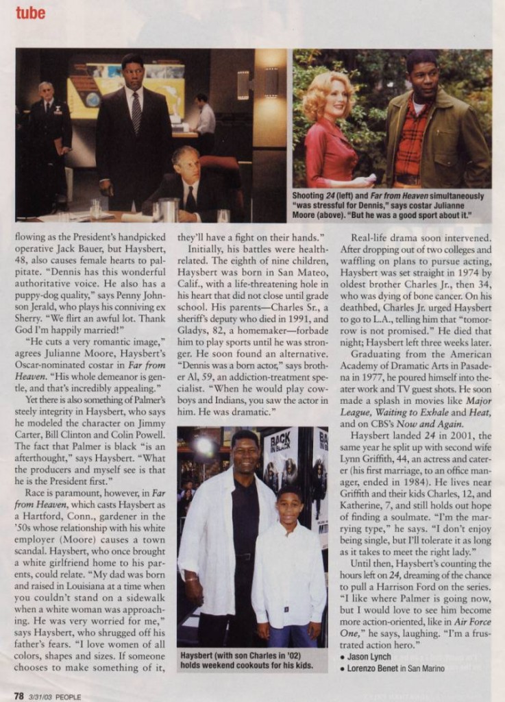 Dennis Haysbert in People Magazine March 2003