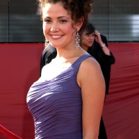 Reiko Aylesworth on red carpet of 55th Annual Primetime Emmys