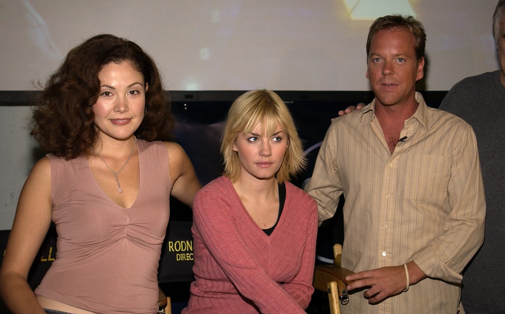 Reiko Aylesworth, Elisha Cuthbert, Kiefer Sutherland at 24 Season Two 24-Hour Marathon Screening