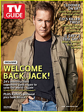 Kiefer Sutherland on cover of TV Guide November 17 2008 issue Kiefer Sutherland on cover of TV Guide November 17 2008 issue
