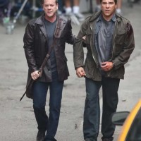 Kiefer Sutherland and Benito Martinez filming 24 Season 8 premiere