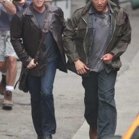 Kiefer Sutherland and Benito Martinez filming 24 Season 8 premiere