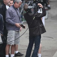 Kiefer Sutherland and Benito Martinez filming 24 Season 8 premiere