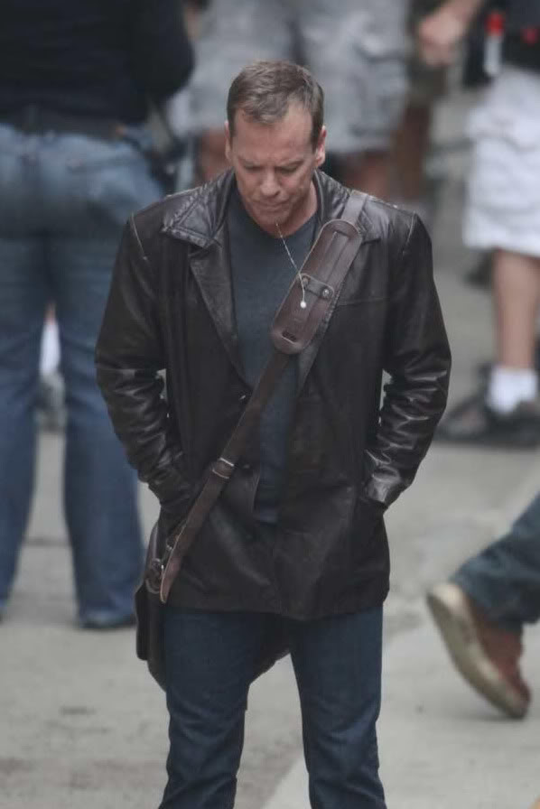 Kiefer Sutherland and Benito Martinez filming 24 Season 8 premiere