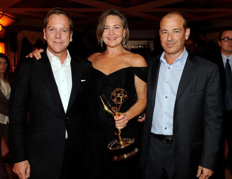 Kiefer Sutherland Cherry Jones and Howard Gordon at Emmys 2009