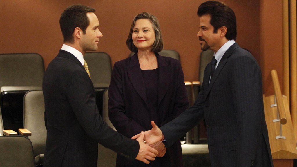 Rob Weiss, Allison Taylor, and Omar Hassan at the United Nations in 24 Season 8 premiere