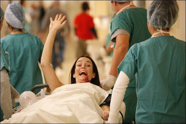 Annie Wersching bloody hospital behind the scenes