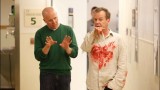 Milan Cheylov and Kiefer Sutherland behind the scenes hospital