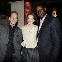 Kiefer Sutherland Leslie Hope and Dennis Haysbert at 24 Series Finale Party