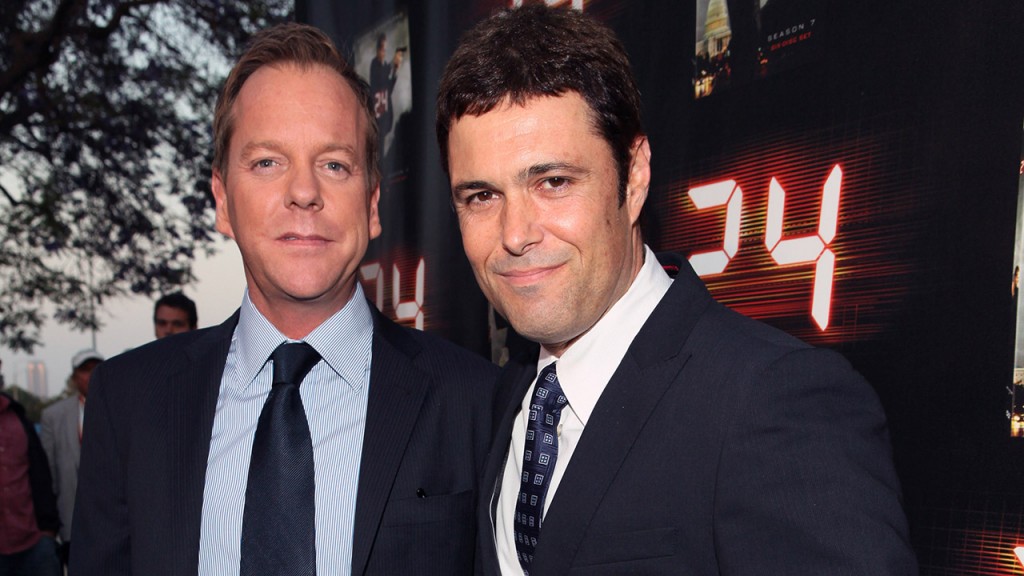 Kiefer Sutherland and Carlos Bernard at the 24 Season 7 Finale Party