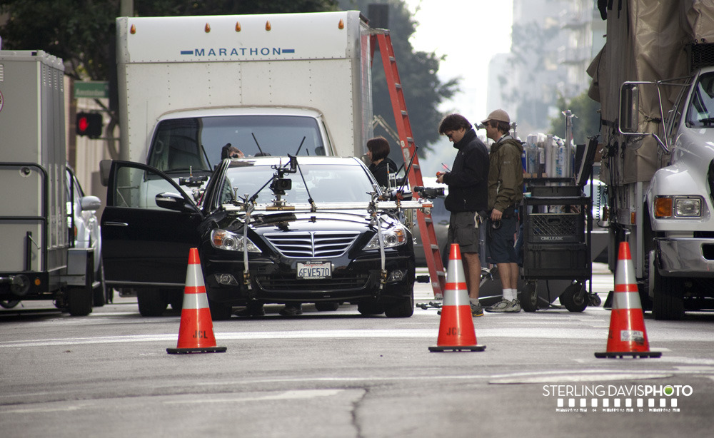 24 Season 8 filming car chase January 2010 set pictures