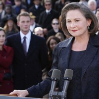 Cherry Jones as President Allison Taylor gives speech in 24 Redemption