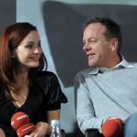 Annie Wersching and Kiefer Sutherland at 24 Press Conference in Munich, Germany