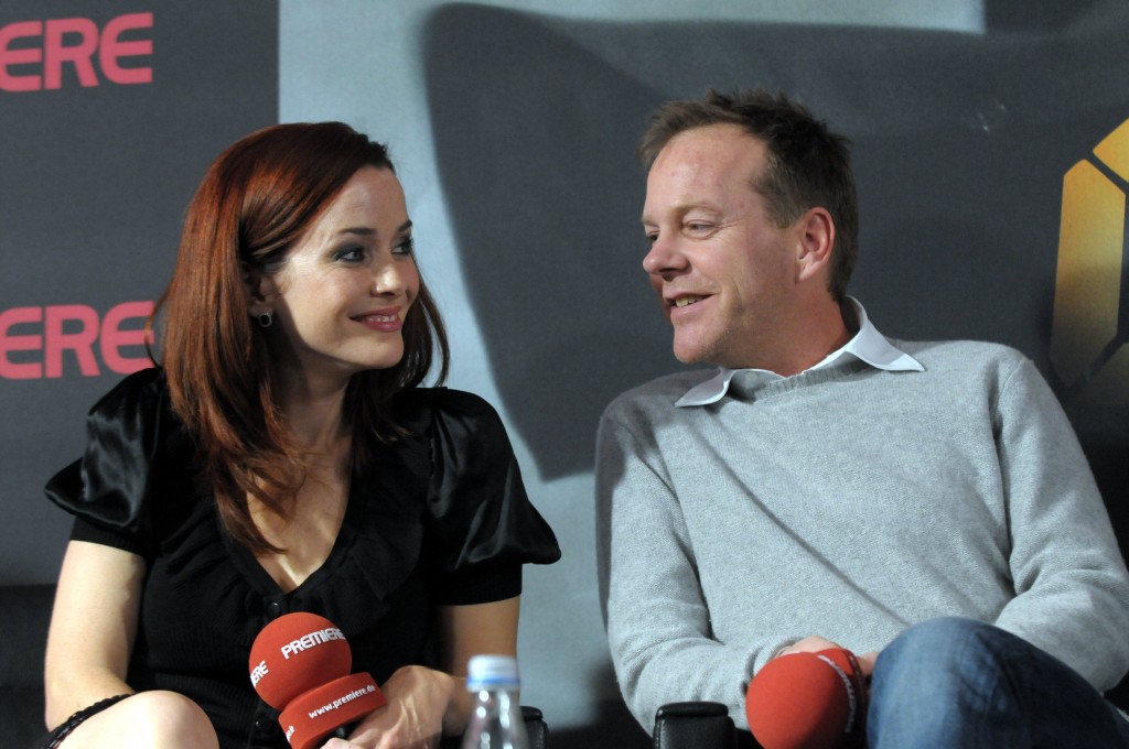 Annie Wersching and Kiefer Sutherland at 24 Press Conference in Munich, Germany