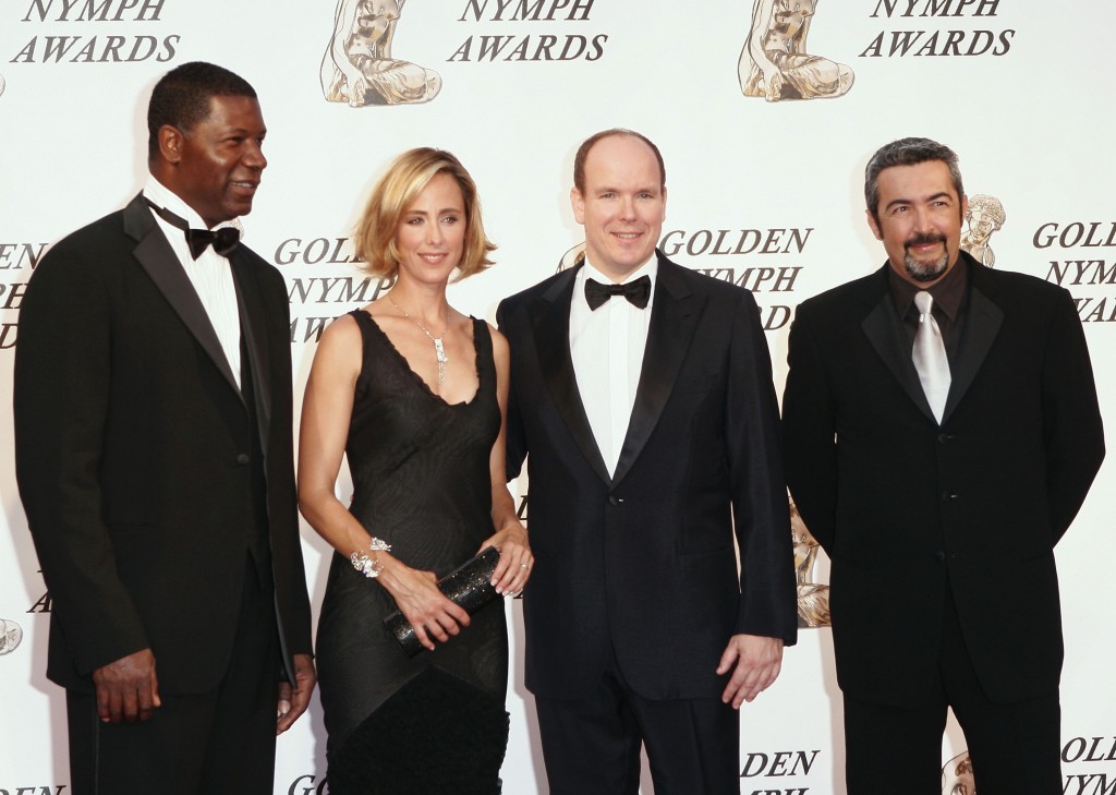 Dennis Haysbert Kim Raver and Jon Cassar at Monte Carlo Television Festival 2006