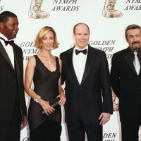 Dennis Haysbert Kim Raver and Jon Cassar at Monte Carlo Television Festival 2006