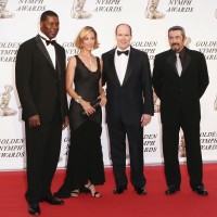 Dennis Haysbert Kim Raver and Jon Cassar at Monte Carlo Television Festival 2006