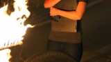 Elisha Cuthbert filming 24 Season 7 finale, Kim Bauer on fire