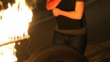 Elisha Cuthbert filming 24 Season 7 finale, Kim Bauer on fire