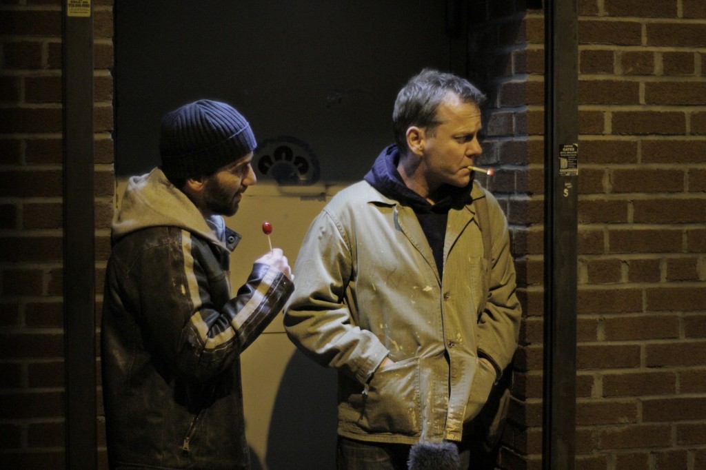 Max Casella and Kiefer Sutherland in The Confession promo still