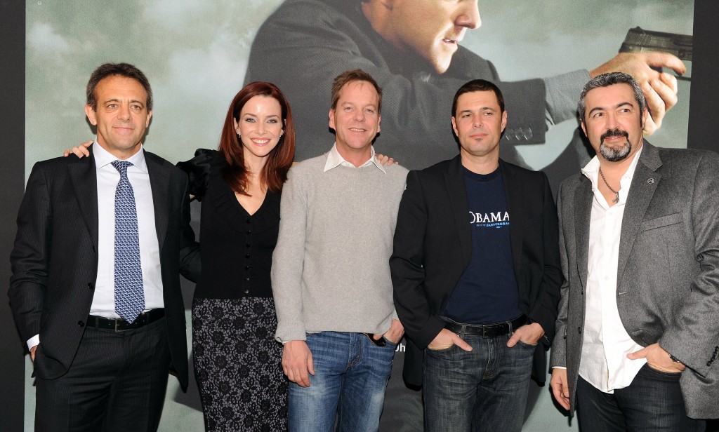 Annie Wersching Kiefer Sutherland Carlos Bernard and Jon Cassar at 24 Press Conference in Munich, Germany