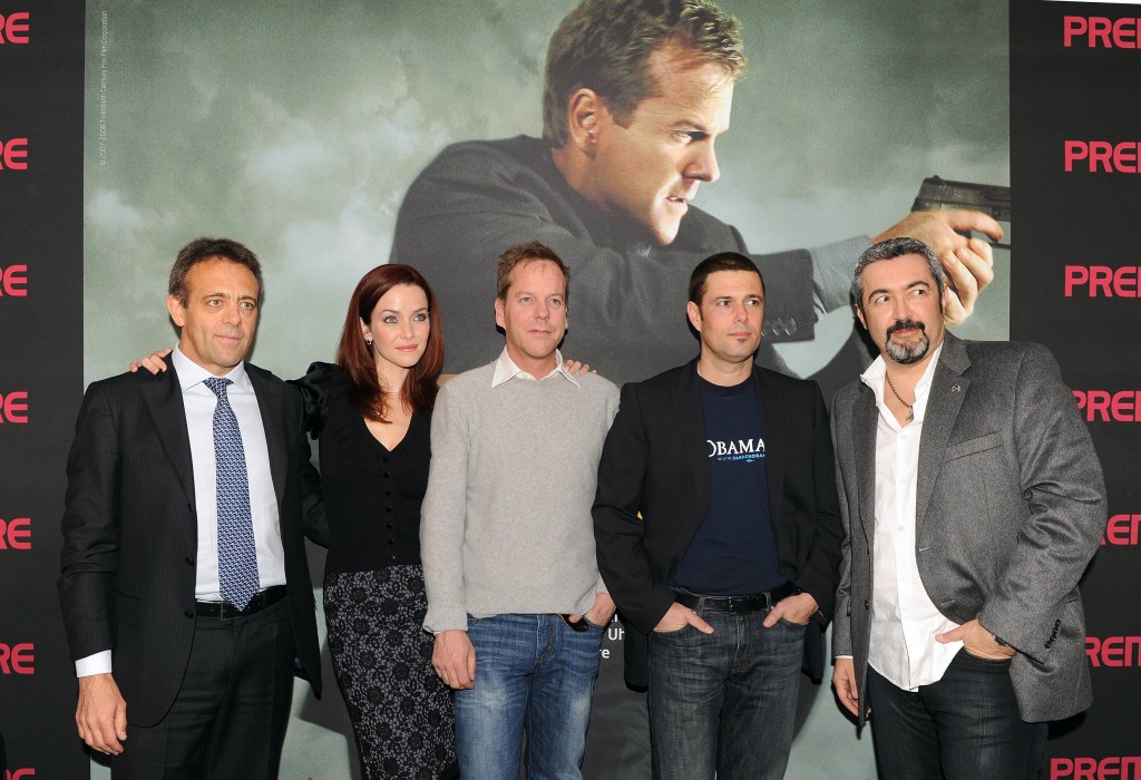 Annie Wersching Kiefer Sutherland Carlos Bernard and Jon Cassar at 24 Press Conference in Munich, Germany