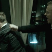 Kiefer Sutherland and Greg Ellis in The Confession screencap