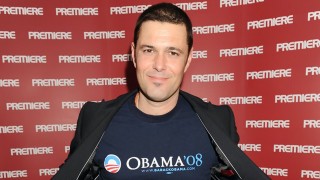 Carlos Bernard showing off his Obama shirt at a 24 Premiere event in 2009