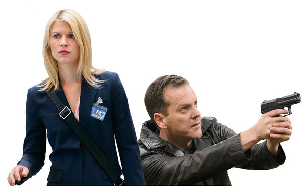 Claire Danes (Homeland) and Kiefer Sutherland (24)