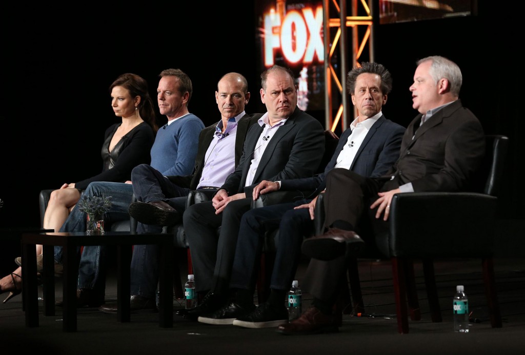 Mary Lynn Rajskub, Kiefer Sutherland, Howard Gordon, Evan Katz, Brian Grazer, and Manny Coto at the 24: Live Another Day Panel