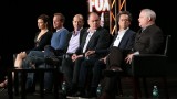 Mary Lynn Rajskub, Kiefer Sutherland, Howard Gordon, Evan Katz, Brian Grazer, and Manny Coto at the 24: Live Another Day Panel