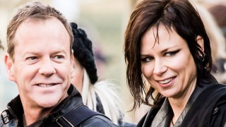 Kiefer Sutherland and Mary Lynn Rajskub on set of 24: Live Another Day