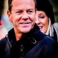 Kiefer Sutherland smiling on 24: Live Another Day Set - January 28, 2014