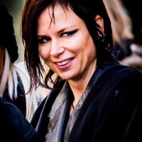 Mary Lynn Rajskub smiling on 24: Live Another Day Set - January 28, 2014