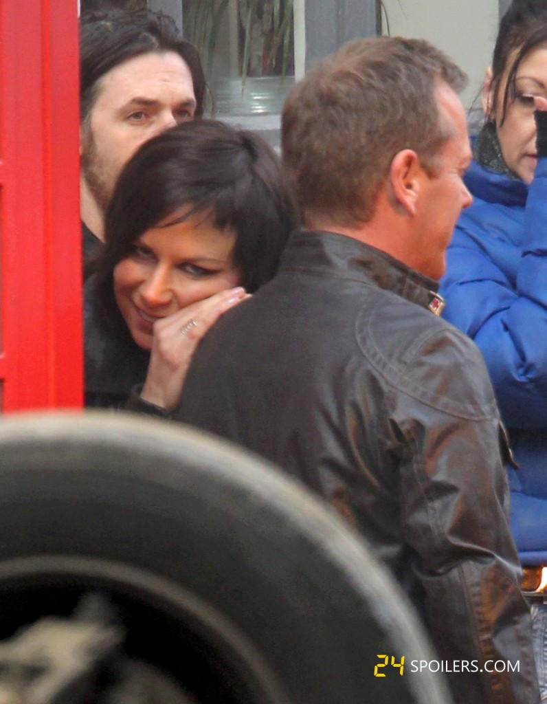 Mary Lynn Rajskub and Kiefer Sutherland filming 24: Live Another Day Promotional Video