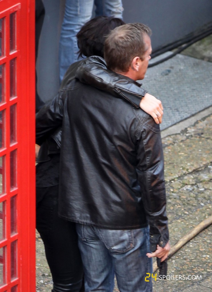 Mary Lynn Rajskub, Kiefer Sutherland filming 24: Live Another Day Promotional Video in London