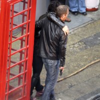 Mary Lynn Rajskub and Kiefer Sutherland filming 24: Live Another Day in London