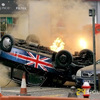 Union Jack cab explodes during 24: Live Another Day filming