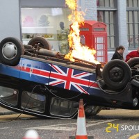 Union Jack cab explodes during 24: Live Another Day filming