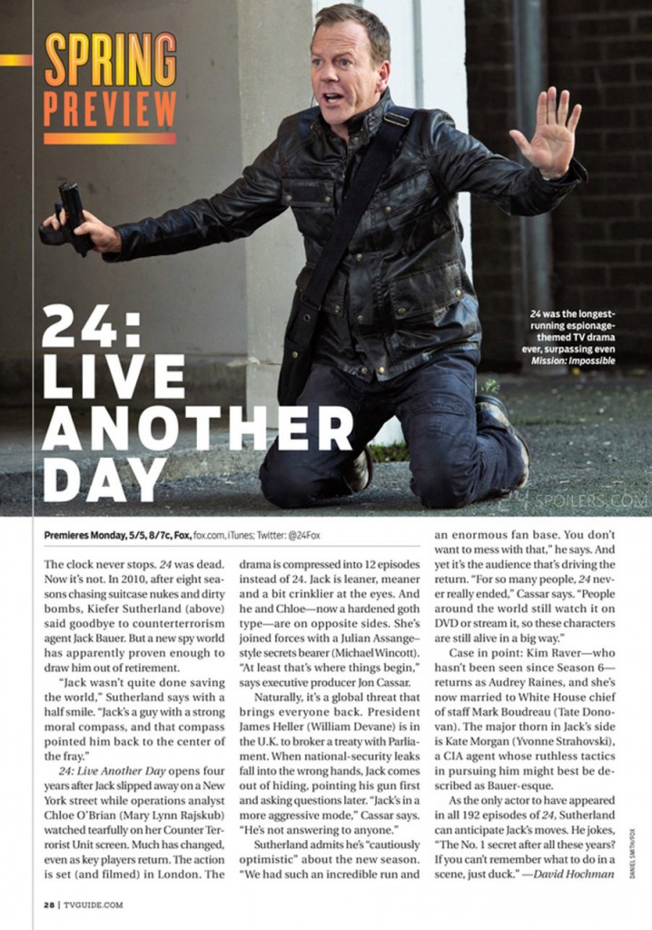 24: Live Another Day Preview in TV Guide Magazine