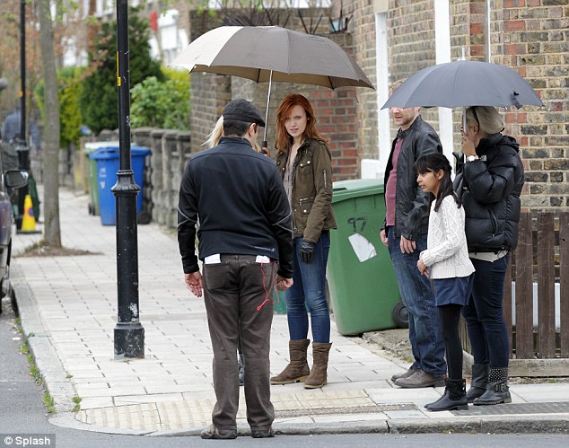 Emily Berrington filming 24: Live Another Day