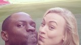 Gbenga Akinnagbe and Yvonne Strahovski goof off while filming 24: Live Another Day at Wembley Stadium