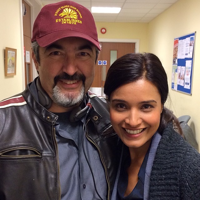 Jon Cassar and Shelley Conn on set of 24: Live Another Day