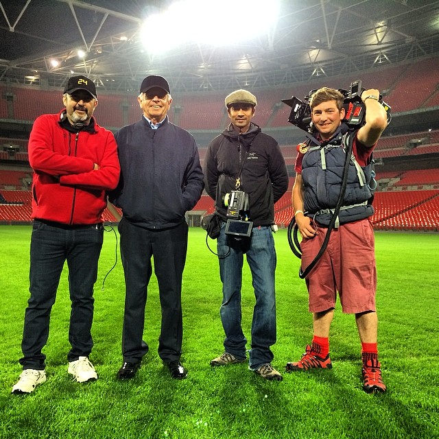 Jon Cassar and William Devane at Wembley Stadium