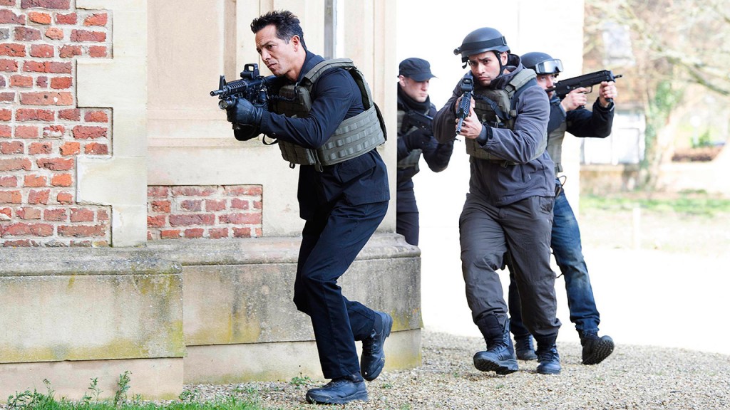 Steve Navarro (Benjamin Bratt) raids a secret location in 24: Live Another Day Episode 5