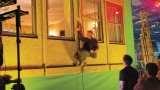 Kiefer Sutherland hanging from a rope in 24: Live Another Day (Behind the Scenes)