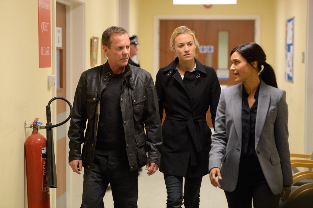 Kiefer Sutherland, Yvonne Strahovski, and Shelly Conn in 24: Live Another Day Episode 7