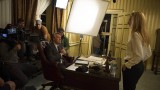 Tate Donovan and Kim Raver film a scene for 24: Live Another Day Episode 10