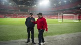 William Devane and director Jon Cassar at Wembley Stadium for 24: Live Another Day Episode 8